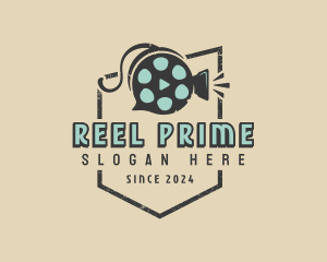 Film Camera Reel Cinema logo design