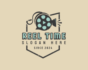 Film Camera Reel Cinema logo design