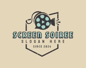 Film Camera Reel Cinema logo design