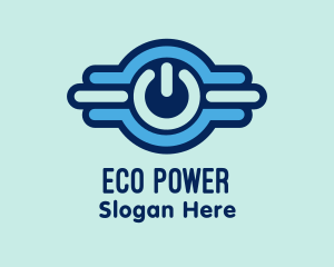 Digital Power Button logo design