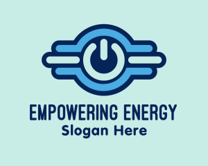 Digital Power Button logo design