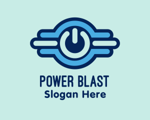 Digital Power Button logo design