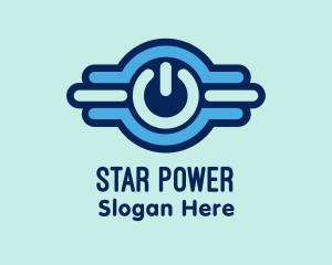 Digital Power Button logo design