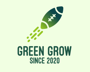 Green Rugby Rocket logo design