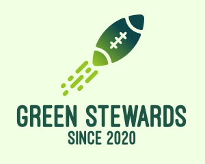 Green Rugby Rocket logo design