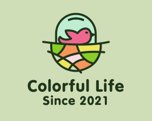 Colorful Bird Nest  logo design