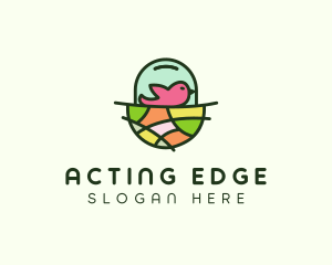 Colorful Bird Nest  logo design