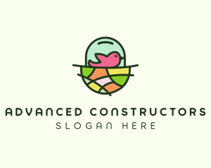 Colorful Bird Nest  logo design