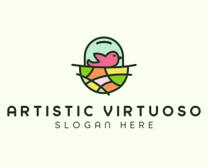 Colorful Bird Nest  logo design