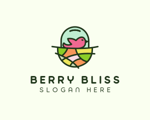 Colorful Bird Nest  logo design