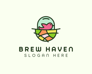 Colorful Bird Nest  logo design