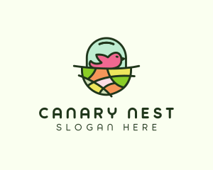 Colorful Bird Nest  logo design