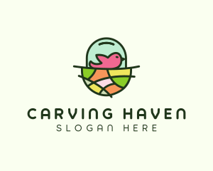 Colorful Bird Nest  logo design