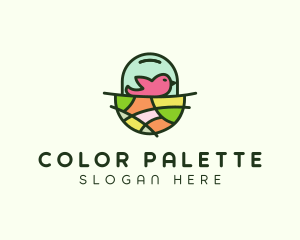 Colorful Bird Nest  logo design