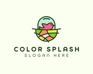 Colorful Bird Nest  logo design