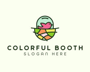 Colorful Bird Nest  logo design