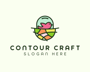 Colorful Bird Nest  logo design