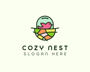 Colorful Bird Nest  logo design