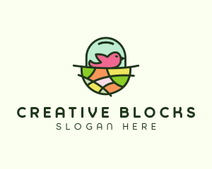 Colorful Bird Nest  logo design