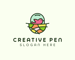 Colorful Bird Nest  logo design