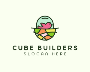 Colorful Bird Nest  logo design