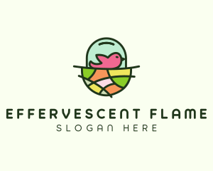 Colorful Bird Nest  logo design