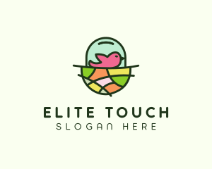 Colorful Bird Nest  logo design