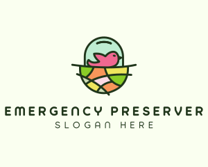 Colorful Bird Nest  logo design