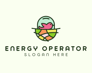 Colorful Bird Nest  logo design