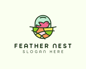 Colorful Bird Nest  logo design