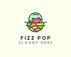 Colorful Bird Nest  logo design