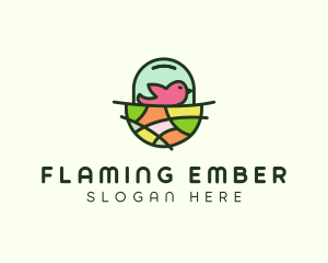 Colorful Bird Nest  logo design