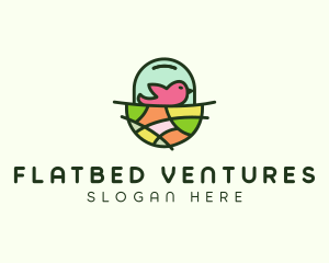 Colorful Bird Nest  logo design