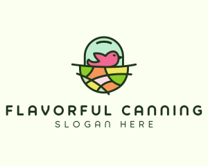 Colorful Bird Nest  logo design