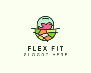 Colorful Bird Nest  logo design