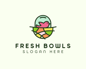 Colorful Bird Nest  logo design