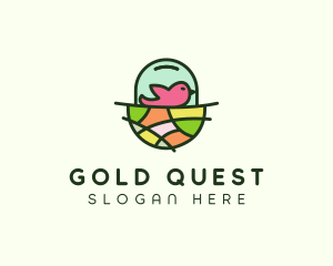 Colorful Bird Nest  logo design