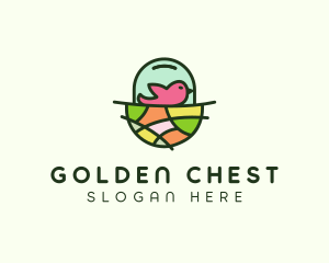 Colorful Bird Nest  logo design