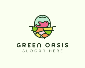 Colorful Bird Nest  logo design