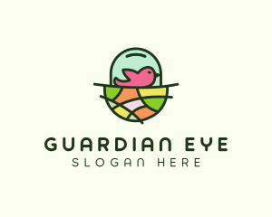 Colorful Bird Nest  logo design