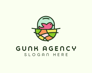 Colorful Bird Nest  logo design