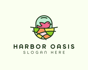 Colorful Bird Nest  logo design