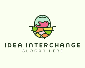 Colorful Bird Nest  logo design