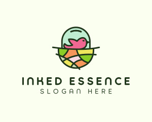 Colorful Bird Nest  logo design