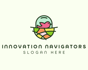 Colorful Bird Nest  logo design