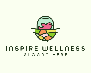 Colorful Bird Nest  logo design