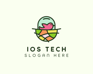 Colorful Bird Nest  logo design