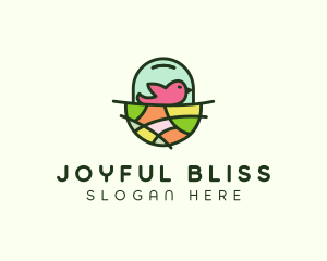 Colorful Bird Nest  logo design