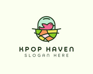 Colorful Bird Nest  logo design