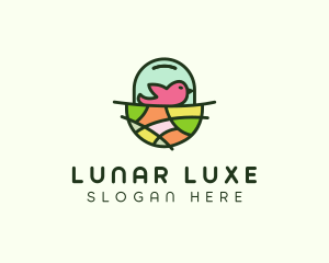 Colorful Bird Nest  logo design